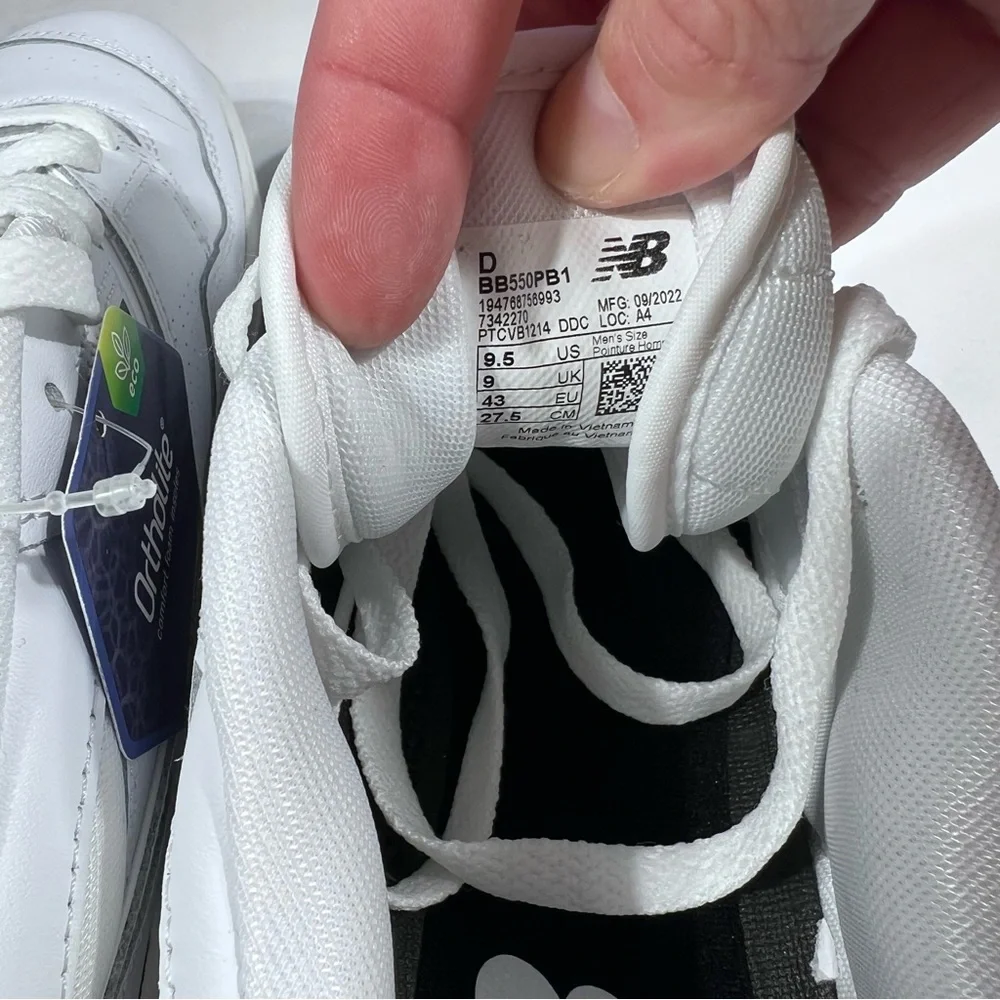 New Balance 550 White Grey Leather Low Sneakers